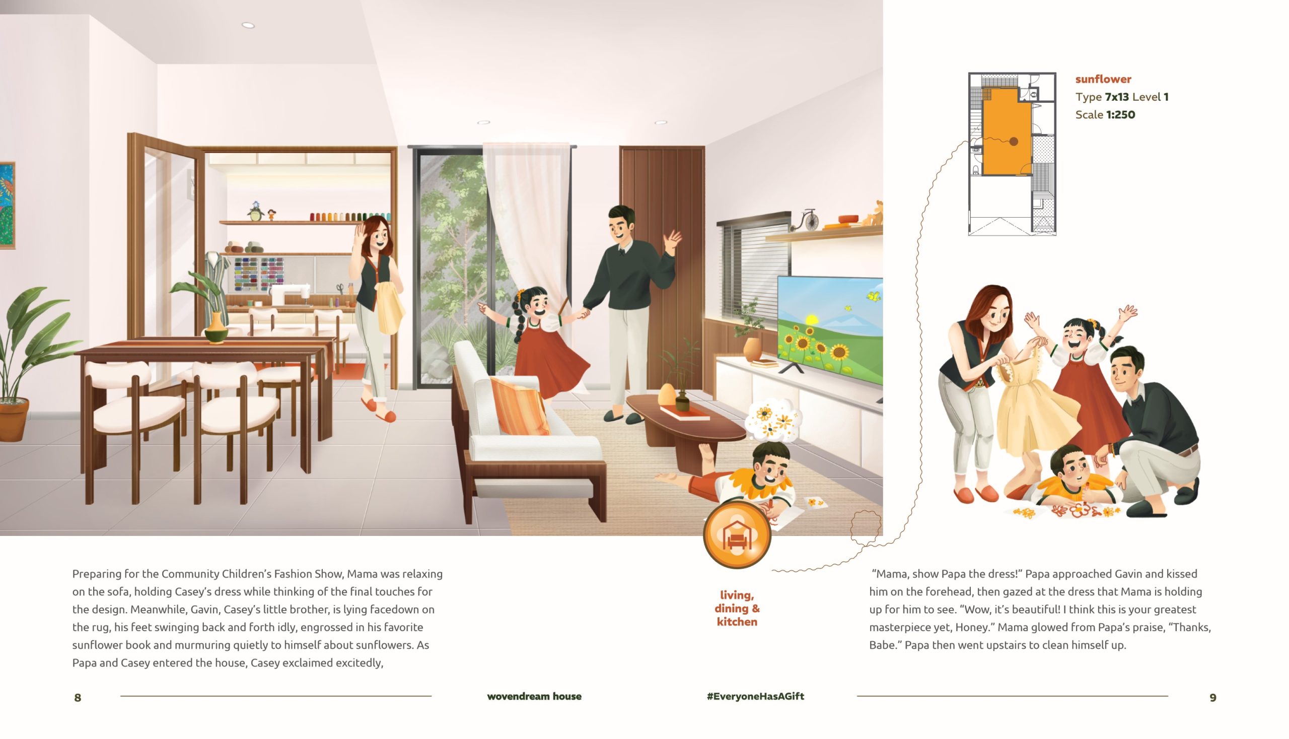 living, dining & kitchen sunflower Wovendream House Ciracas